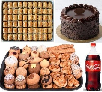 En Sevilenler Bir Arada: Çikolatalı Pasta Kuru Pasta ve Cevizli Baklava